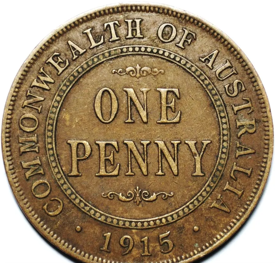 Австралия 1 пенни (penny) 1915   без обозначения монетного двора, реверс