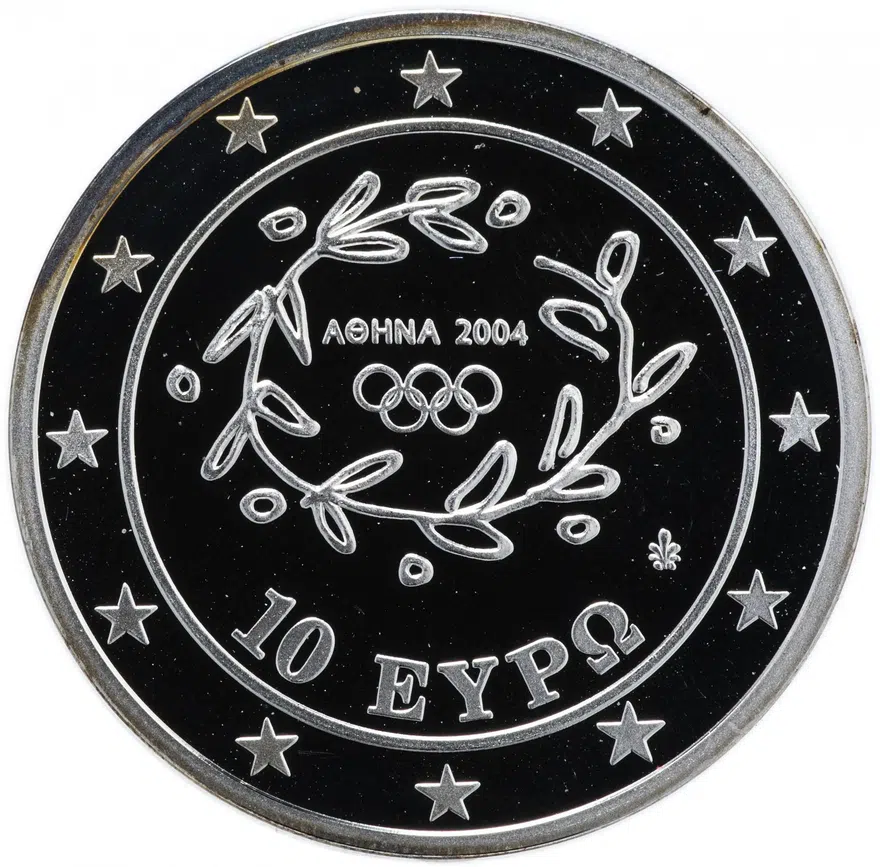 Греция 10 евро 2004 "XXVIII летние Олимпийские Игры, Афины 2004 - бег", реверс