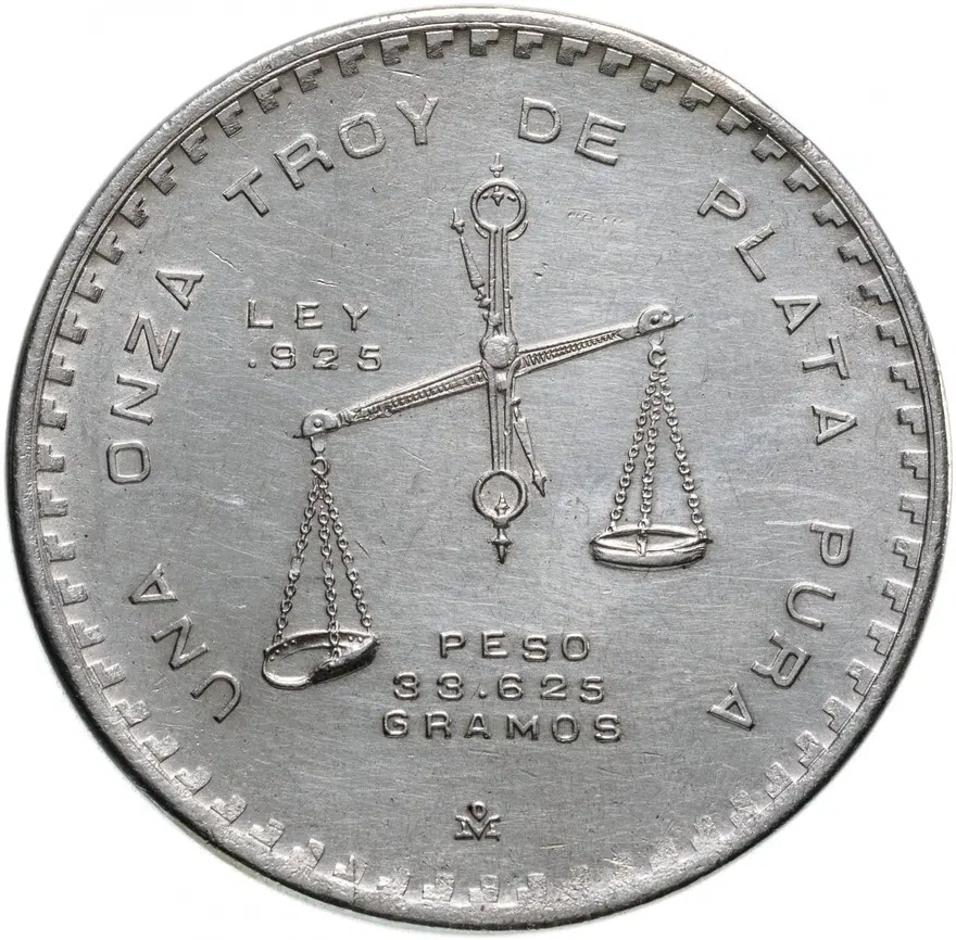 Мексика 1 унция (onza) 1980  "Весы", аверс