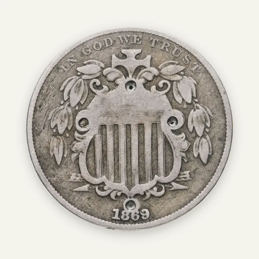 США 5 центов (cents) 1869  Щит Союза, реверс
