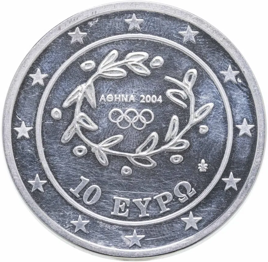 Греция 10 euro (евро) 2003 "XXVIII летние Олимпийские Игры в Афинах 2004 - конный спорт", реверс