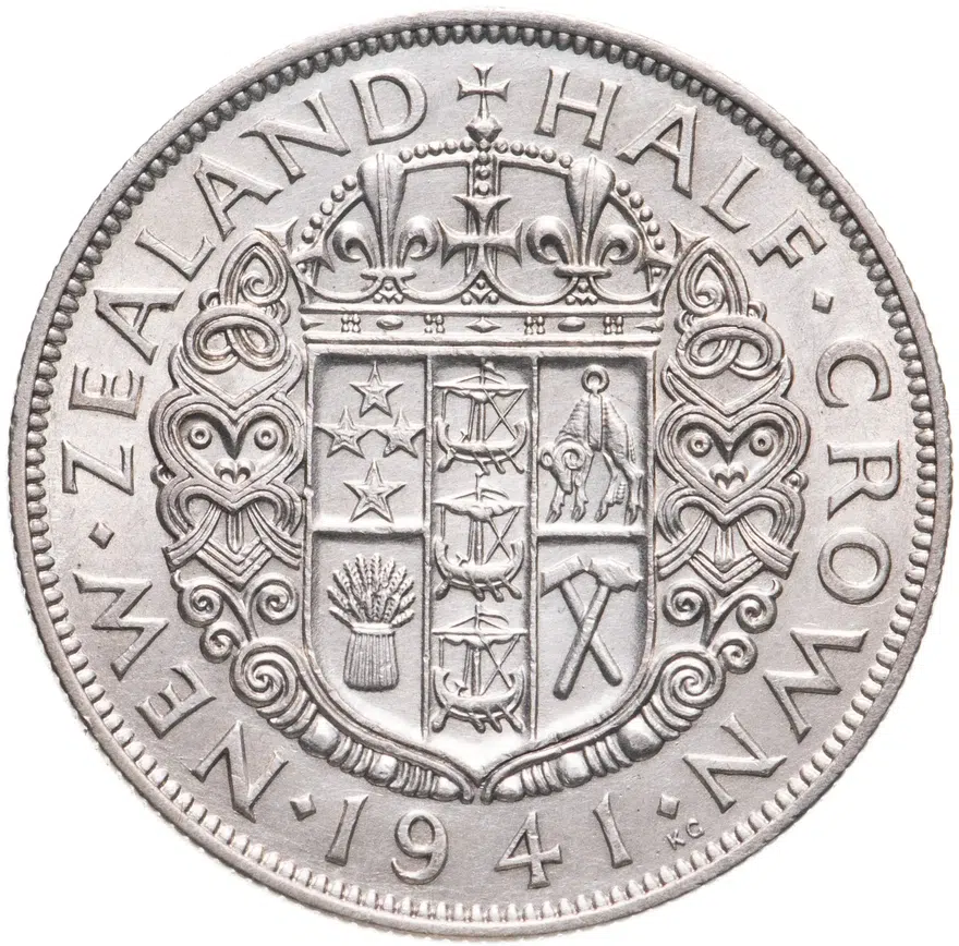 Новая Зеландия 1/2 кроны (crown) 1941, реверс