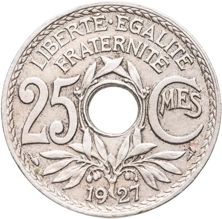 Франция 25 сантимов (centimes) 1927