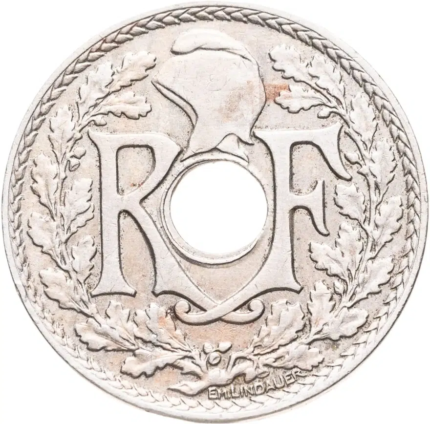 Франция 25 сантимов (centimes) 1927, реверс