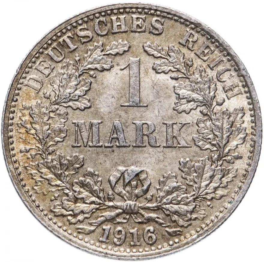 Германия (Германская Империя) 1 марка 1916 "F"
