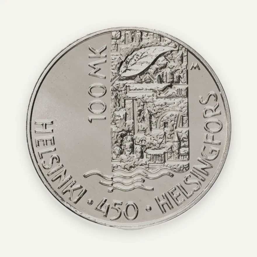 Финляндия 100 марок (markkaa) 2000  450 лет Хельсинки, аверс