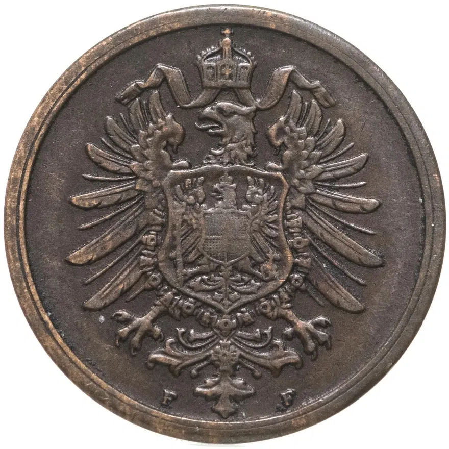 Германия 2 пфеннига (pfennig) 1874 F, реверс
