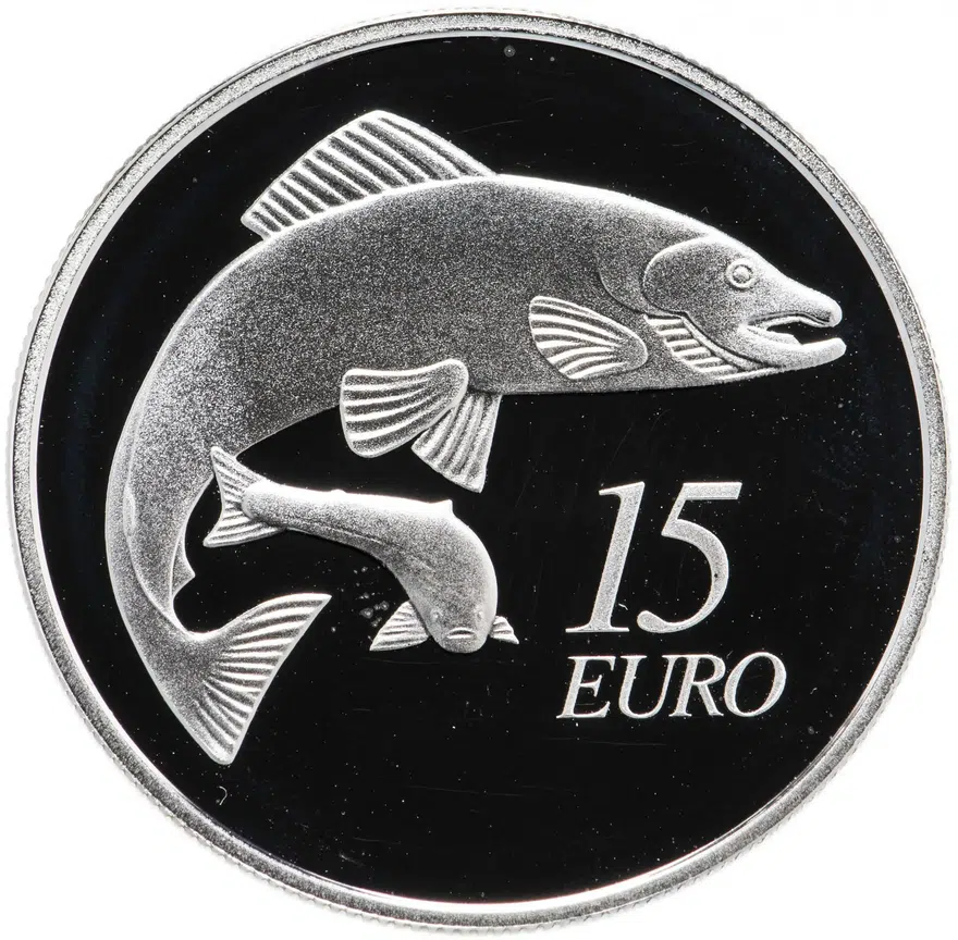 Ирландия 15 euro (евро) 2011 "Лосось" в футляре, с сертификатом