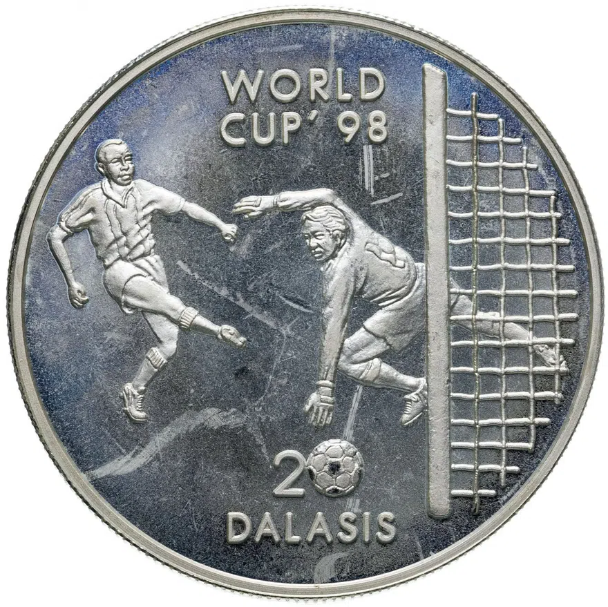 Гамбия 20 даласи (dalasis) 1996  Чемпионат мира по футболу 1998