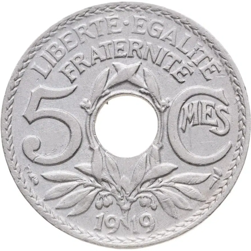 Франция 5 сантимов (centimes) 1919, аверс