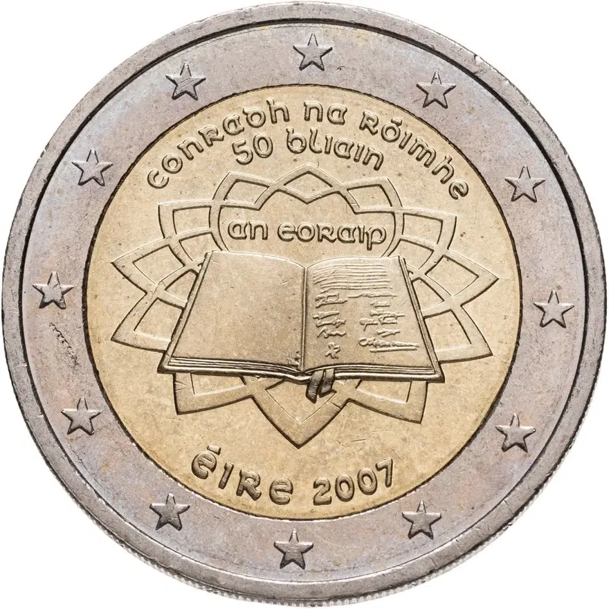Ирландия 2 euro (евро) 2007 "50 лет подписания Римского договора"