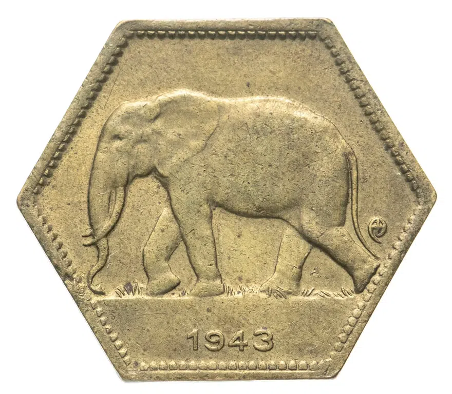 Бельгийское Конго 2 франка (francs) 1943