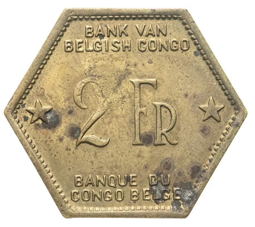 Бельгийское Конго 2 франка (francs) 1943, реверс
