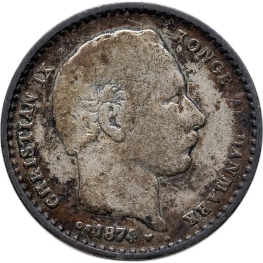 Дания 25 эре (ore) 1874