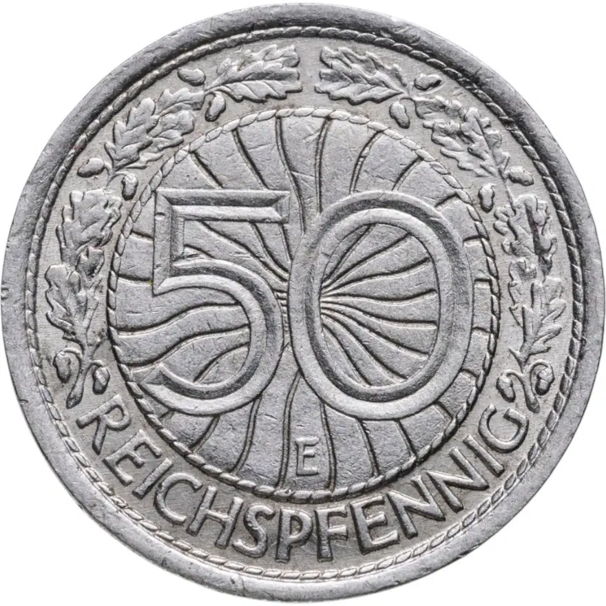 Германия 50 рейхспфеннигов (reichspfennig) 1928 E