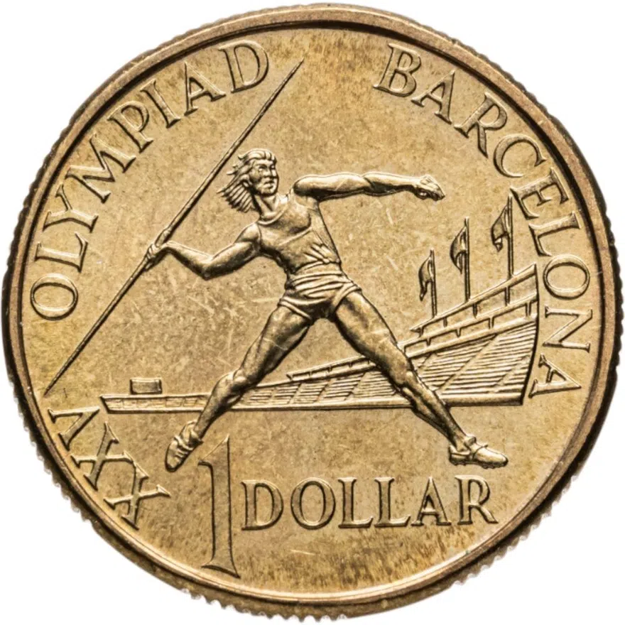 Австралия 1 доллар (dollar) 1992 "XXV летние Олимпийские Игры, Барселона 1992"