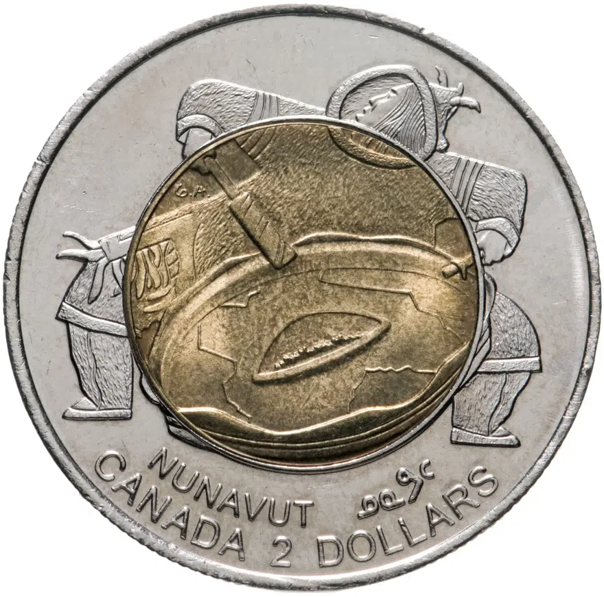 Канада 2 доллара (dollars) 1999   Основание Нунавута
