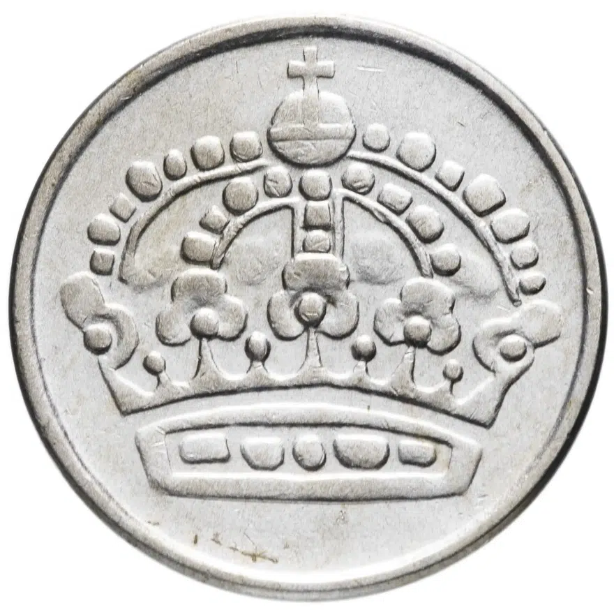 Швеция 25 эре (ore) 1953, реверс