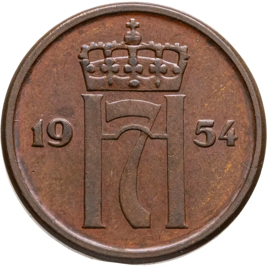 Норвегия 2 эре (ore) 1954, реверс