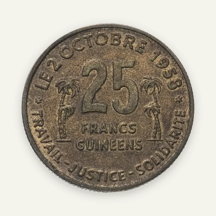 Гвинея 25 франков 1959, реверс