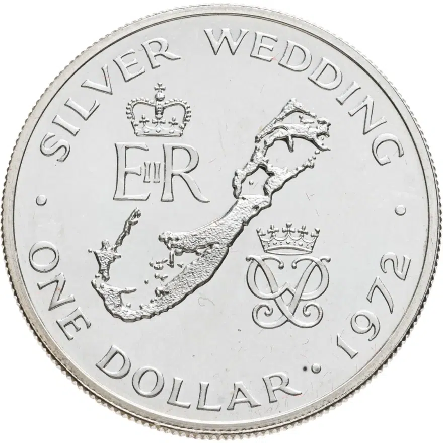 Бермуды 1 доллар (dollar) 1972  Королевская серебряная свадьба