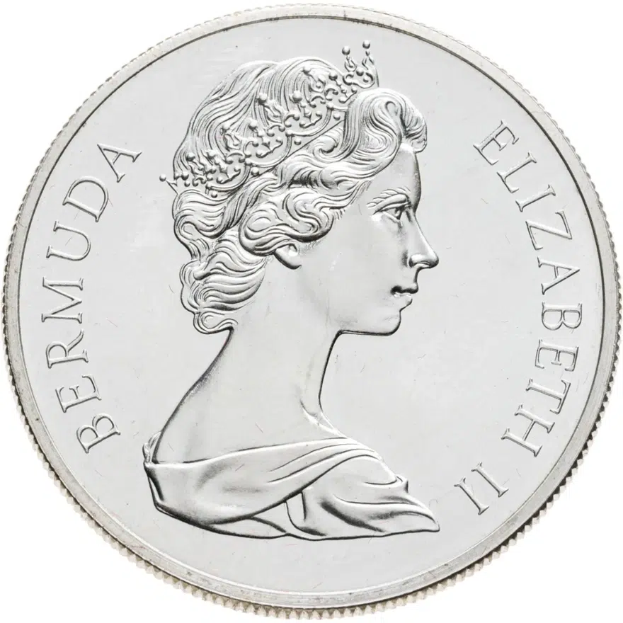 Бермуды 1 доллар (dollar) 1972  Королевская серебряная свадьба, реверс