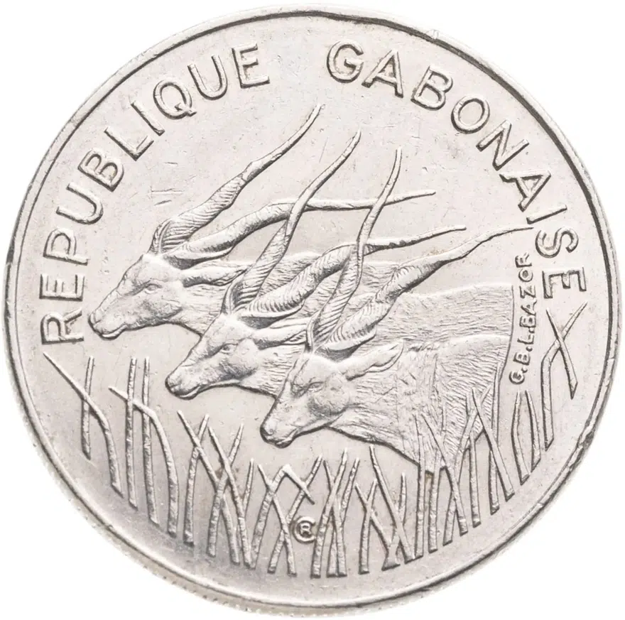 Габон 100 франков (francs) 1982, реверс
