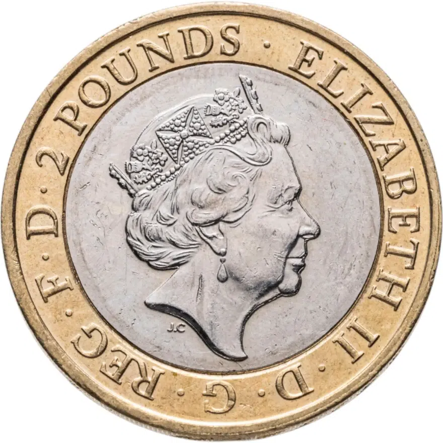 Великобритания 2 фунта (pounds) 2015  "100-летие Первой мировой войны - королевский флот", реверс