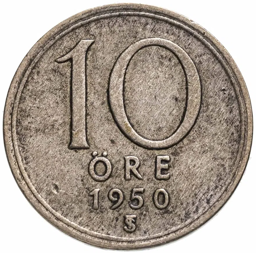 Швеция 10 эре (ore) 1950