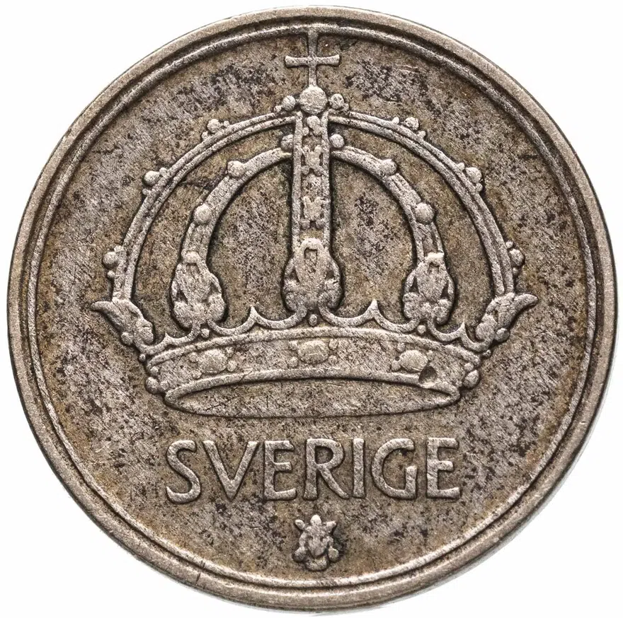 Швеция 10 эре (ore) 1950, реверс