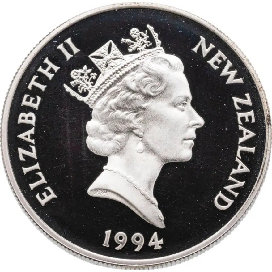 Новая Зеландия 5 долларов (dollar) 1994 XVII зимние Олимпийские Игры, Лиллехаммер-94, реверс