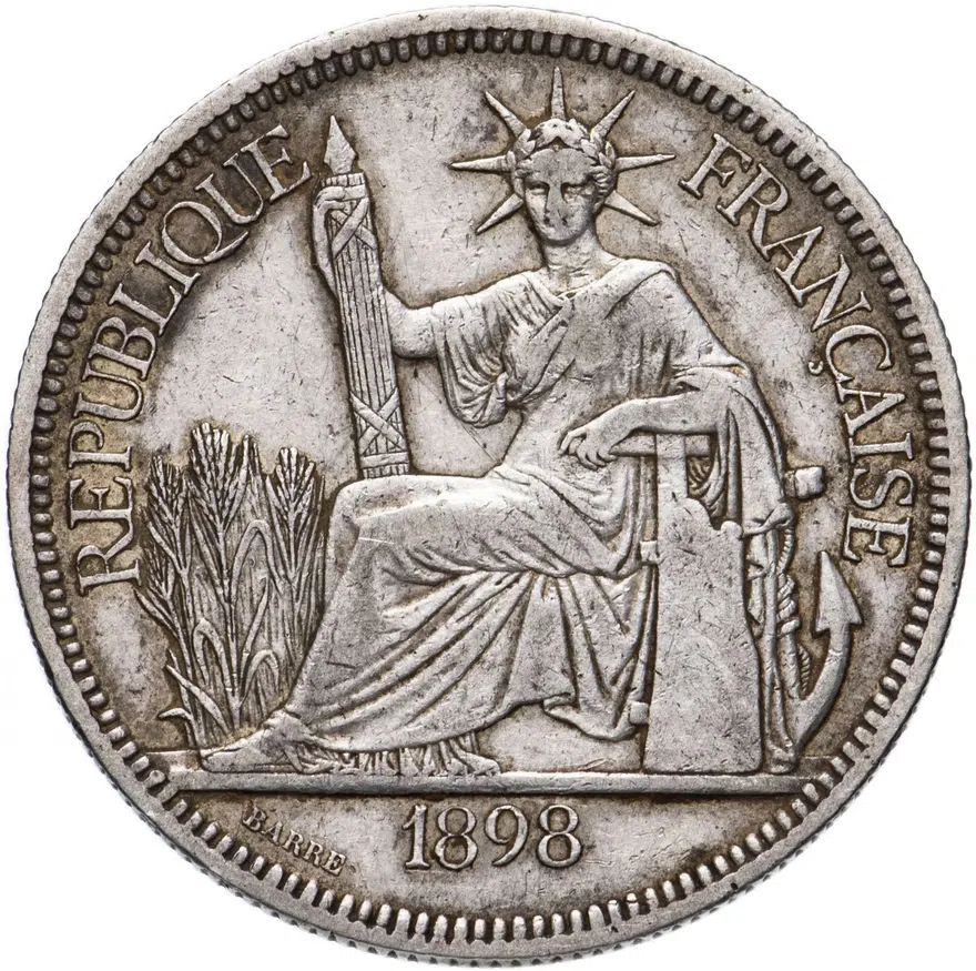 Французский Индокитай 1 пиастр (piastre) 1898