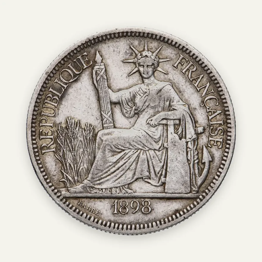 Французский Индокитай 1 пиастр (piastre) 1898, реверс