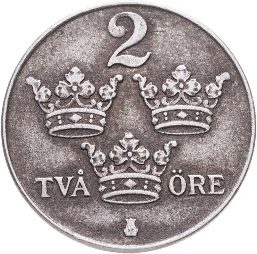 Швеция 2 эре (ore) 1947, аверс