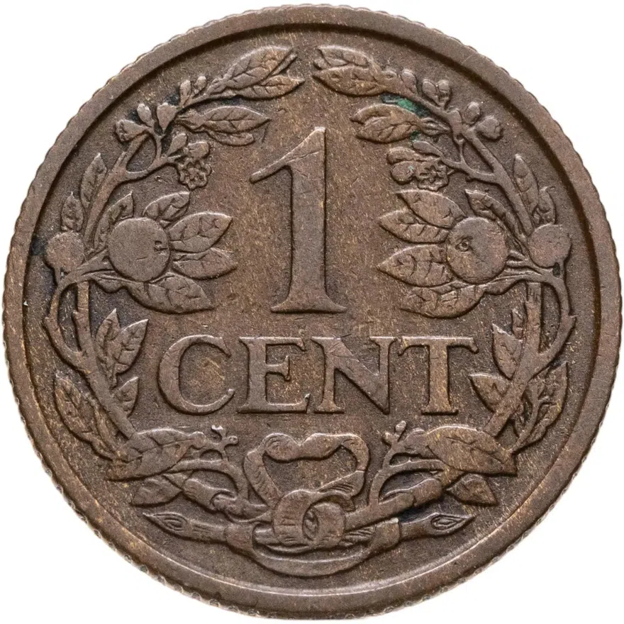 Нидерланды 1 цент (cent) 1922, аверс