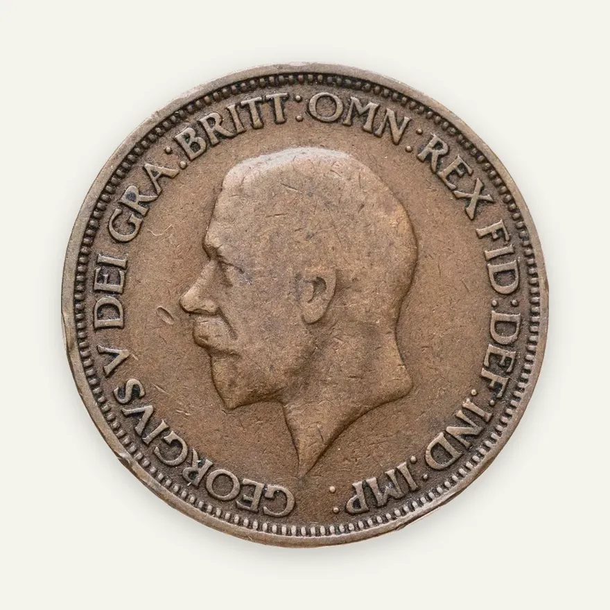 Великобритания 1/2 пенни (penny) 1930, аверс