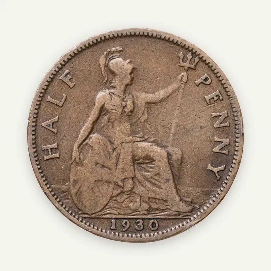 Великобритания 1/2 пенни (penny) 1930, реверс