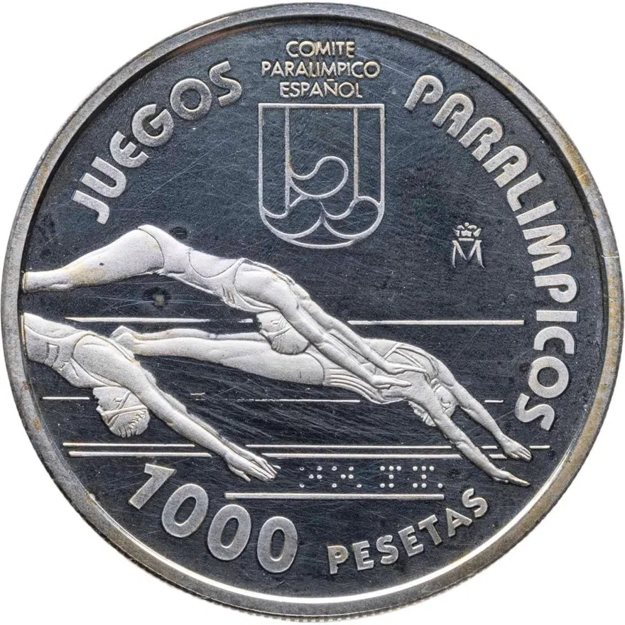 Испания 1000 песет (pesetas, ptas) 1996 Летние Паралимпийские Игры Атланта-1996, аверс
