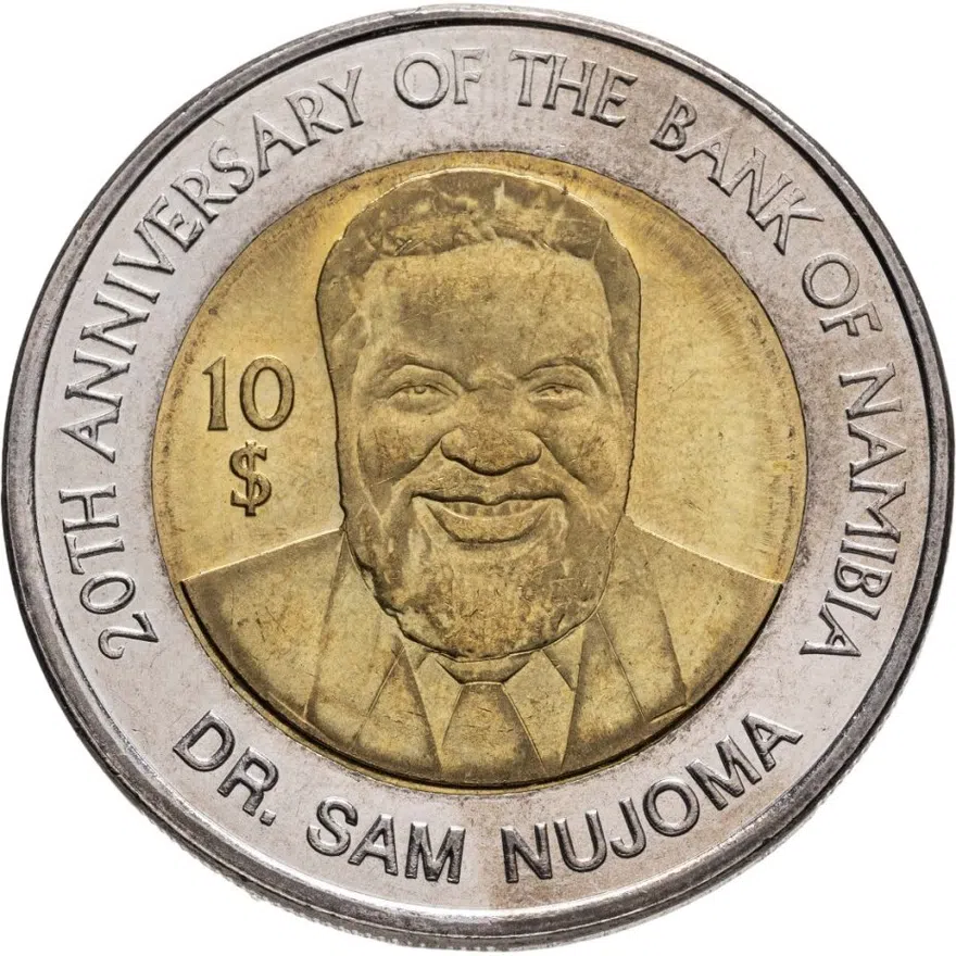 Намибия 10 долларов (dollars) 2010  20-летие Банка Намибии, реверс