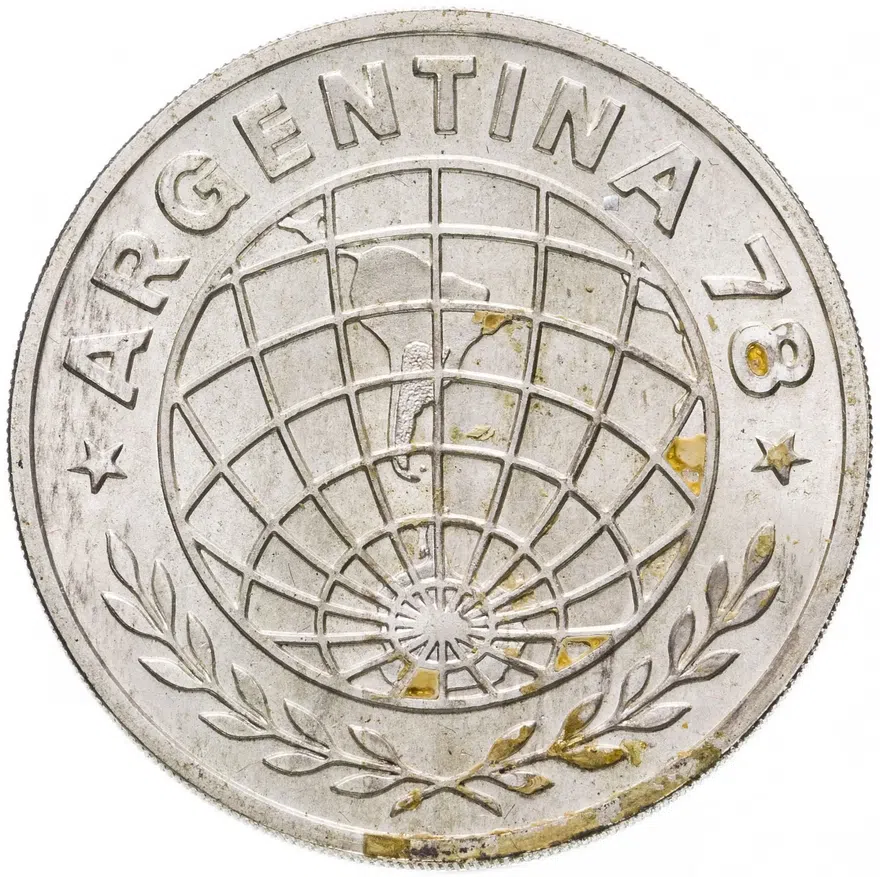 Аргентина 3000 песо (pesos) 1977 Чемпионат мира по футболу, Аргентина 1978, реверс