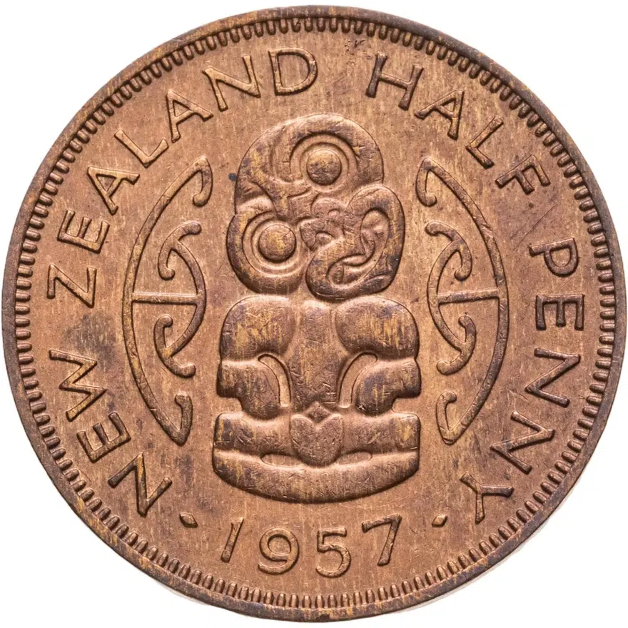 Новая Зеландия 1/2 пенни (penny) 1957, реверс