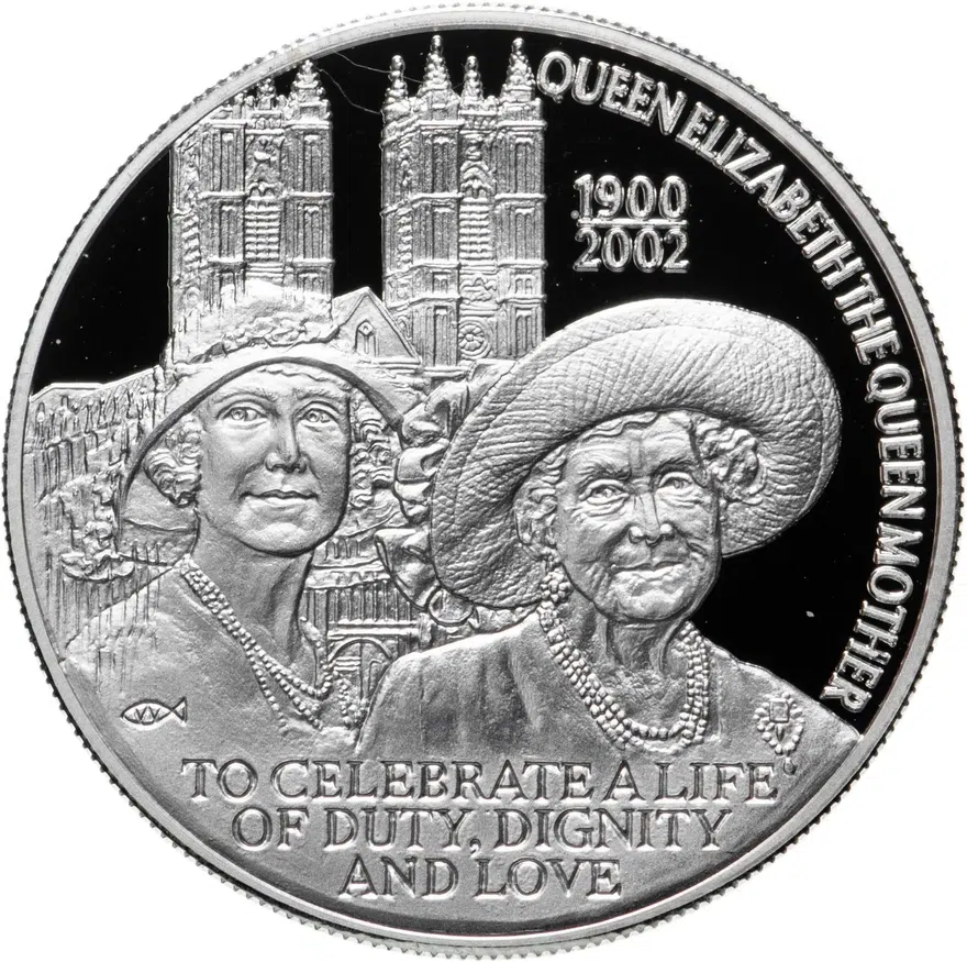 Фолклендские острова 50 пенсов (pence) 2002  Елизавета II и Королева Мать