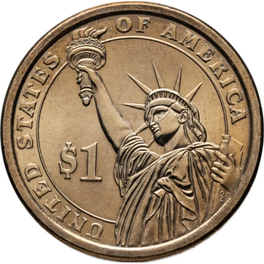 США 1 доллар (dollar) 2011 D Президент США - Ратерфорд Хейз (1877-1881) знак монетного двора: "D" - Денвер, реверс