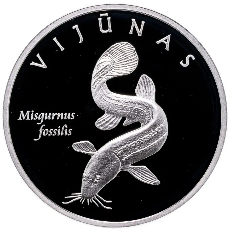 Литва 50 литов (litu) 2010  Литовская природа - Обыкновенный вьюн (Misgurnus fossilis)