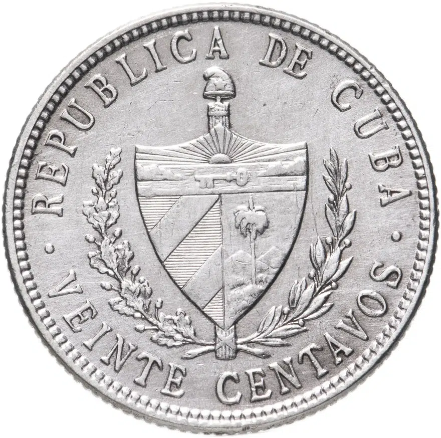 Куба 20 сентаво (centavos) 1949, реверс