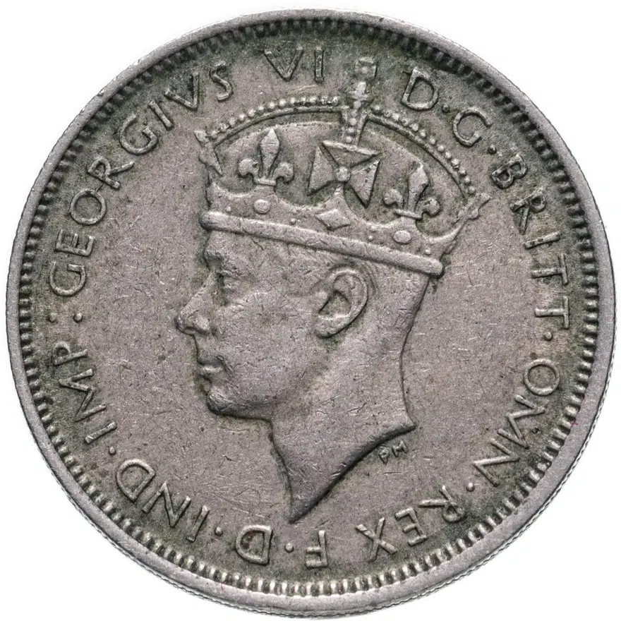 Британская Западная Африка 3 пенса (pence) 1947 H  знак монетного двора: "H" - Хитон, Бирмингем, реверс