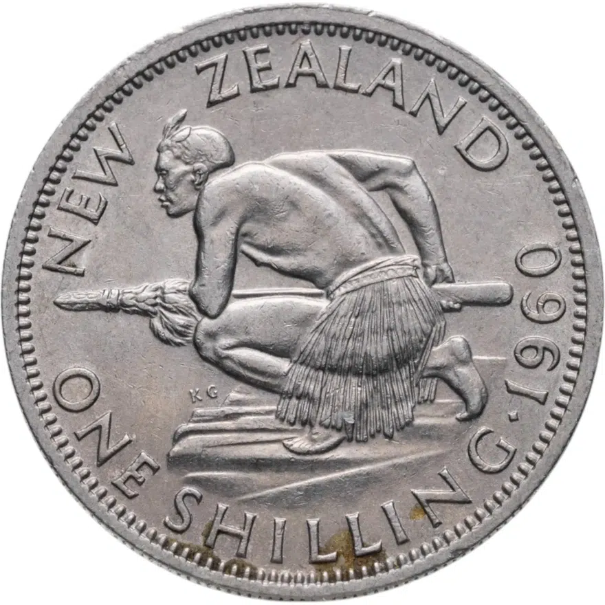 Новая Зеландия 1 шиллинг (shilling) 1960, аверс