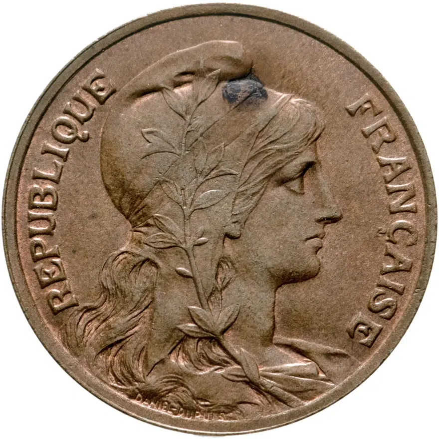 Франция 10 сантимов (centimes) 1911, реверс