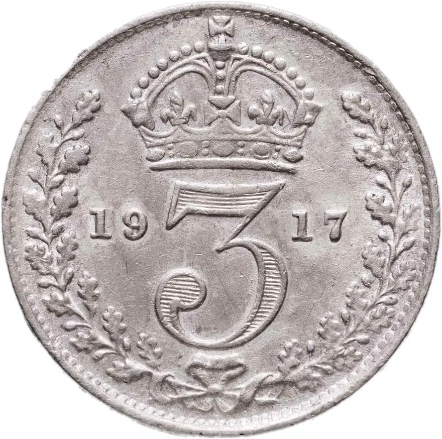 Великобритания 3 пенса (pence) 1917, реверс