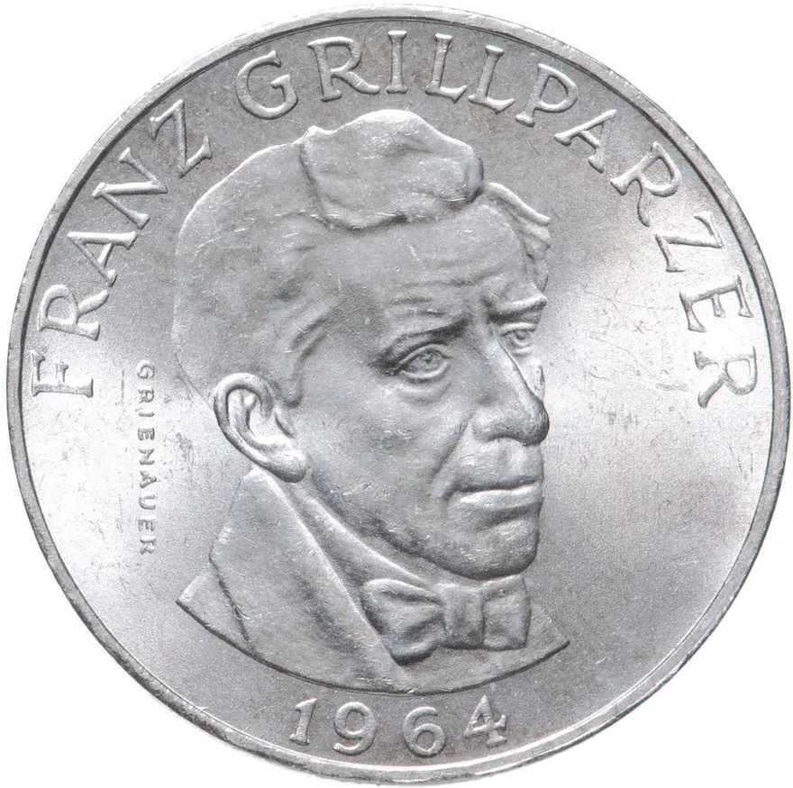 Австрия 25 шиллингов (shillings) 1964  Франц Грильпарцер